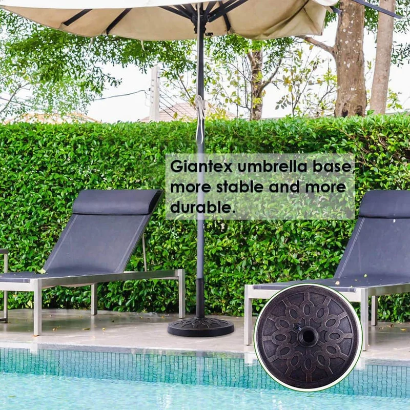 30 lbs. Resin Heavy-Duty Outdoor Patio Umbrella Base in Bronze