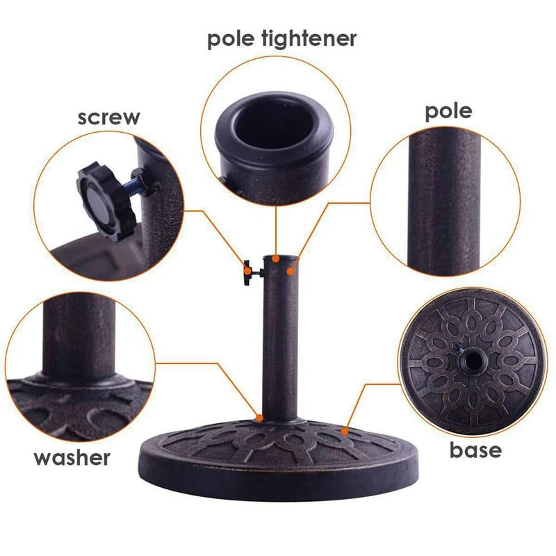 30 lbs. Resin Heavy-Duty Outdoor Patio Umbrella Base in Bronze