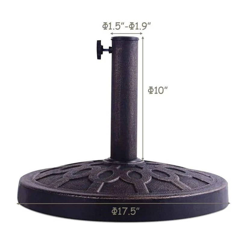 30 lbs. Resin Heavy-Duty Outdoor Patio Umbrella Base in Bronze