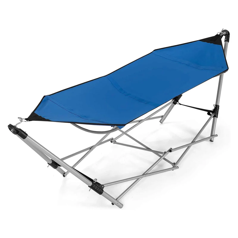 7.9 ft. Free Standing Bed Hammock in Blue with Stand