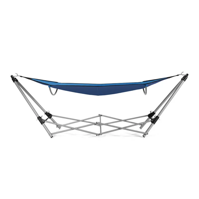 7.9 ft. Free Standing Bed Hammock in Blue with Stand