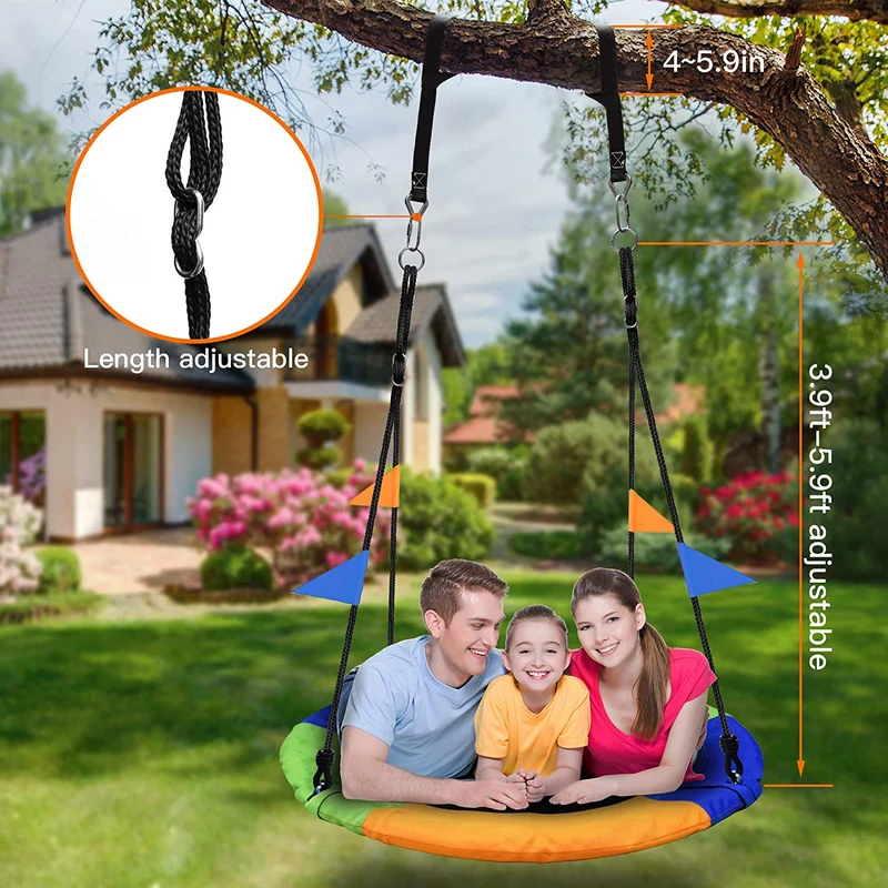 40 Inch Tree Swing Saucer Swing, 800Lb Weight Capacity