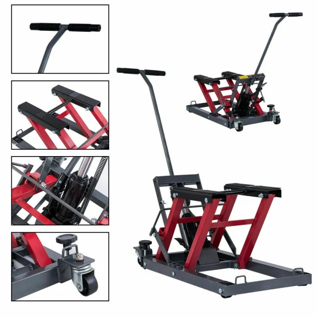 SUGIFT Hydraulic Powersports Lift Jack (Motorcycle, ATV, UTV, Snowmobile), 1,500 lb Capacity, Red