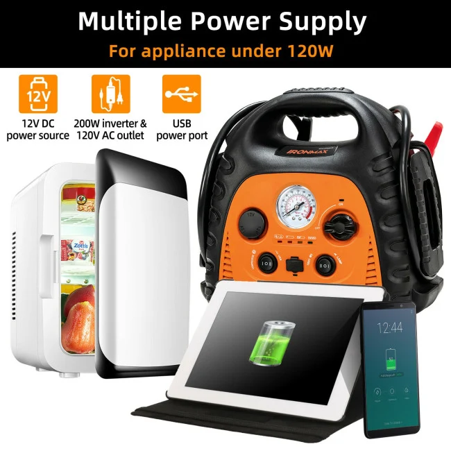 SUGIFT Multifunction Jump Starter Portable Power Station£¬with Air Compressor and LED Light£¬22000mAH