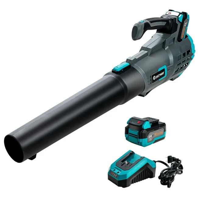SUGIFT Electrical 5-Speed Cordless Leaf Blower with 4.0Ah Battery and Charger,Gray