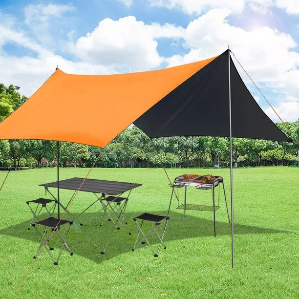 SUGIFT Beach Tent Canopy Sun Shade UPF50+, Easy Family Tent Sun Shelter Portable Sunshade (10' x 10')Orange
