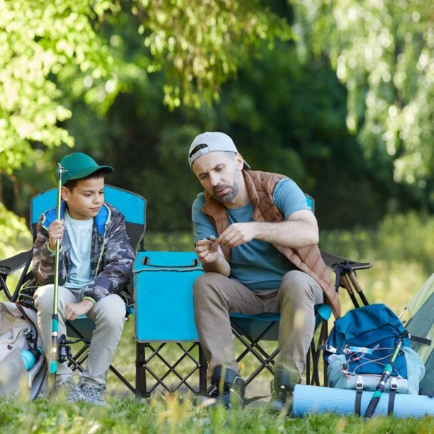 Portable Folding Camping Canopy Chairs 2 Seat Chair with Cup Holder and Tent