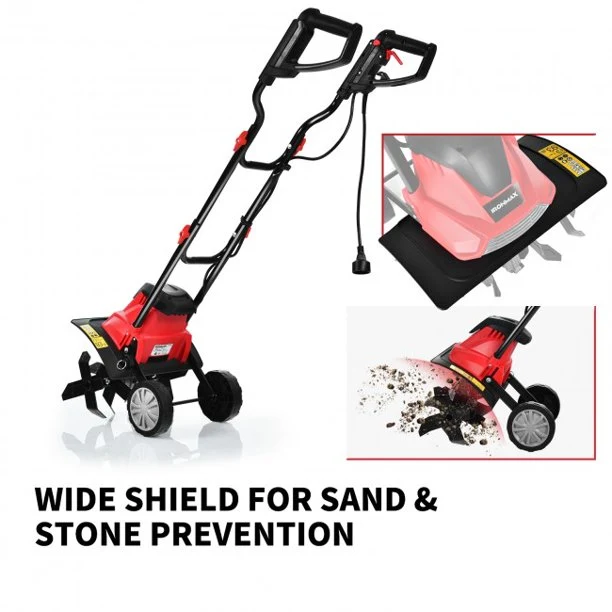 13.5 Amp Corded Electric Tiller and Cultivator 9-Inch Tilling Depth 14-Inch Tilling Width