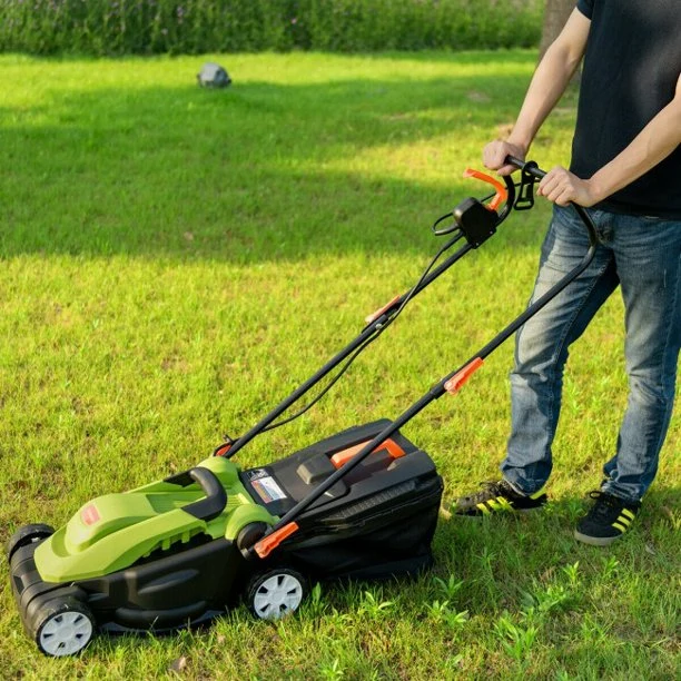SUGIFT 14-Inch 12 Amp Lawn Mower with Folding Handle Electric Push Lawn Mower