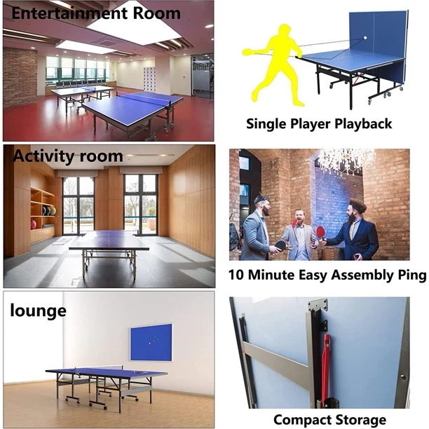 SUGIFT Professional MDF Indoor Ping Pong Table with Clamp Ping Pong Net and Post Set
