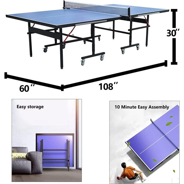 SUGIFT Professional MDF Indoor Ping Pong Table with Clamp Ping Pong Net and Post Set