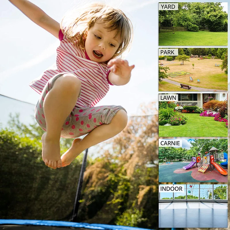 SUGIFT 10ft Trampoline with Safe Enclosure Net, 680 lbs Capacity for 3-4 Kids, Blue