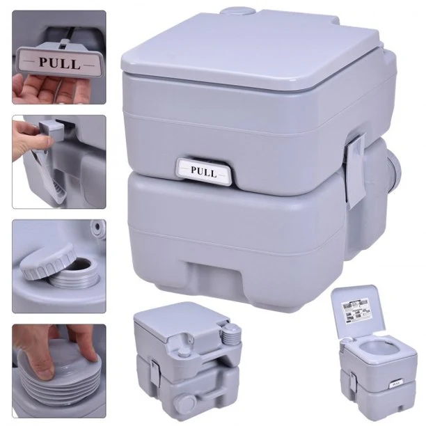 Potty Commode 5 Gallon 20L Outdoor/Indoor Portable Flush Toilet
