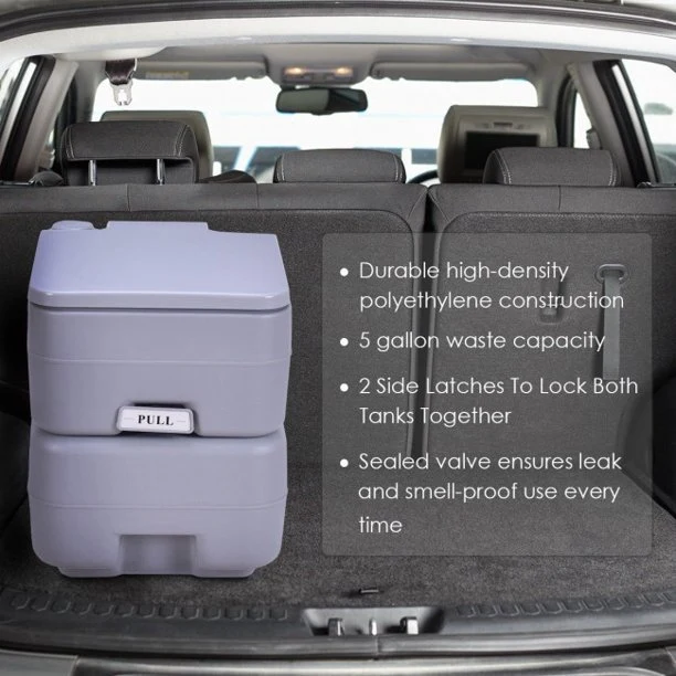 Potty Commode 5 Gallon 20L Outdoor/Indoor Portable Flush Toilet