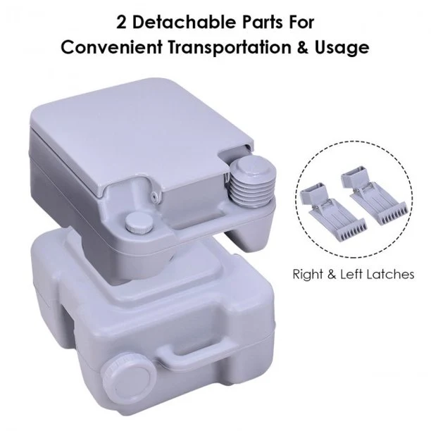 Potty Commode 5 Gallon 20L Outdoor/Indoor Portable Flush Toilet