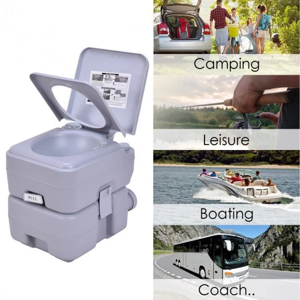 Potty Commode 5 Gallon 20L Outdoor/Indoor Portable Flush Toilet