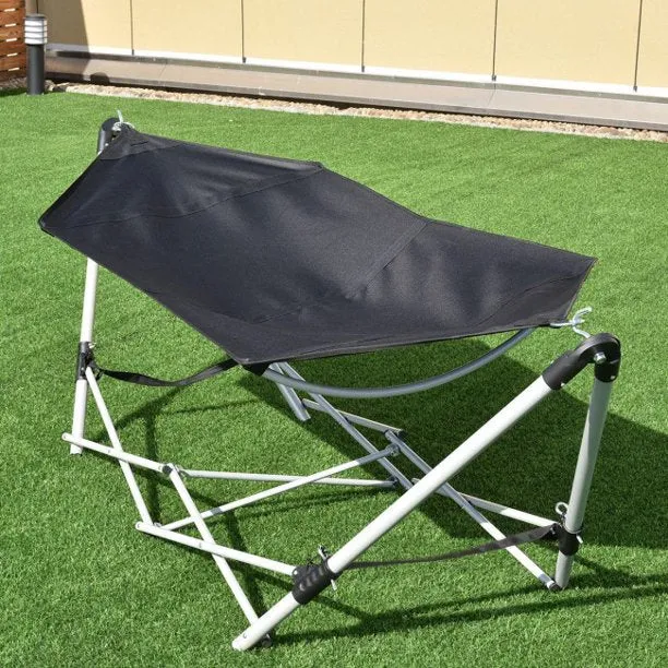 SUGIFT Portable Hammock Outdoor Portable Folding Steel Frame Hammock with Bag
