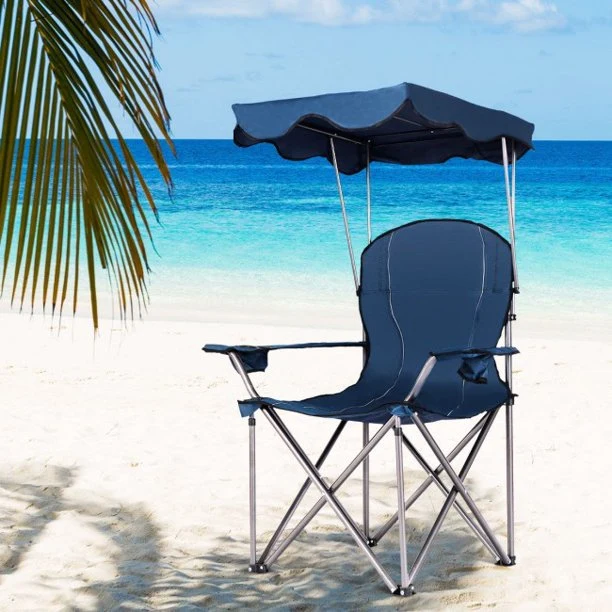 SUGIFT Portable Folding Beach Canopy Chair with Cup Holders