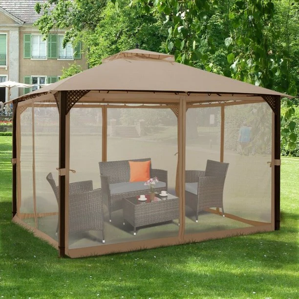 SUGIFT Patio Gazebo 12 x 10 Feet Outdoor Double Top