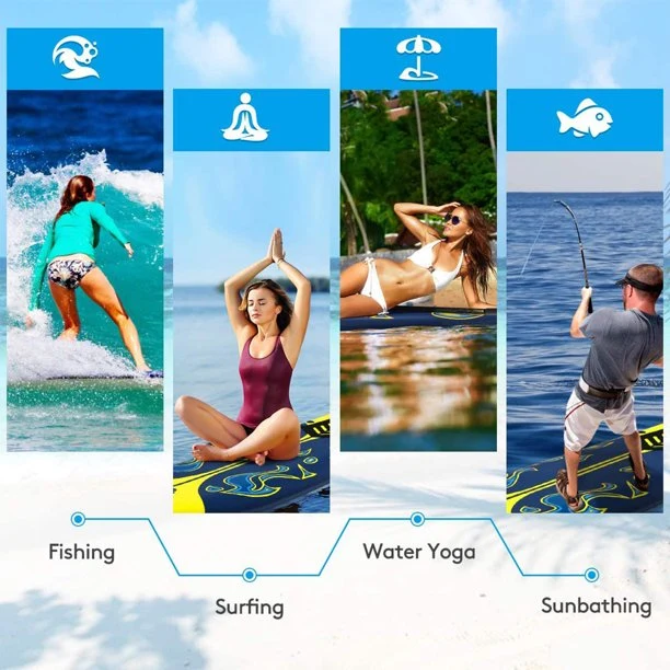 SUGIFT 6 ft Surfboard with Removable Fins Beginner Board for Adults and Kids