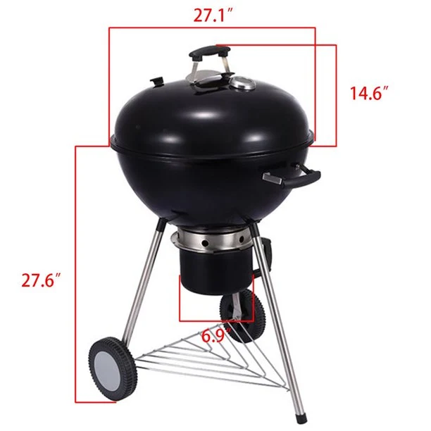 SUGIFT 22in BBQ Grill Portable Outdoor Charcoal Grill Black