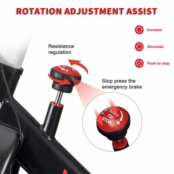 SUGIFT Adjustable Exercise Bike Magnetically Controlled Exercise Bike with LCD Screen and Bottle Cage Red Black
