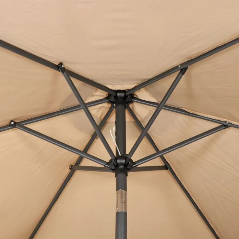 7.5 ft. Metal Outdoor Market Crank and Tilt Patio Umbrella in Beige