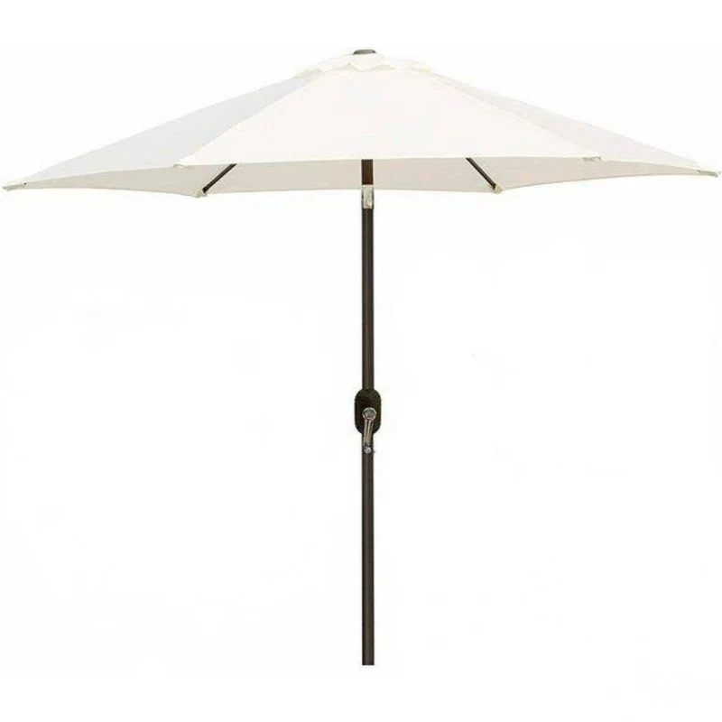 7.5 ft. Metal Outdoor Market Crank and Tilt Patio Umbrella in Cream