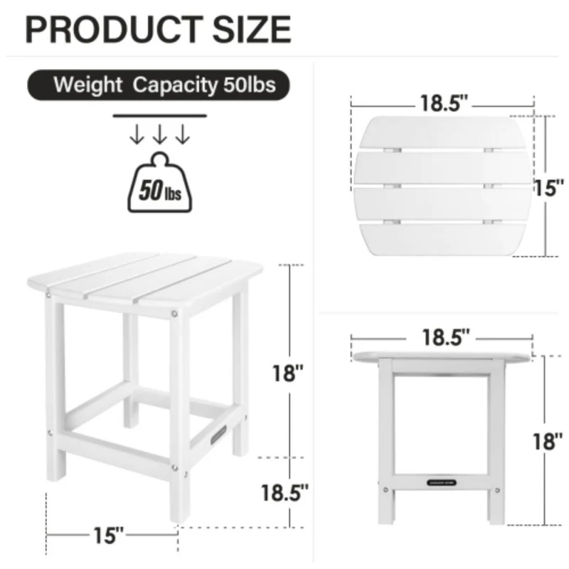 All-Weather Resistant Outdoor Adirondack Side Table