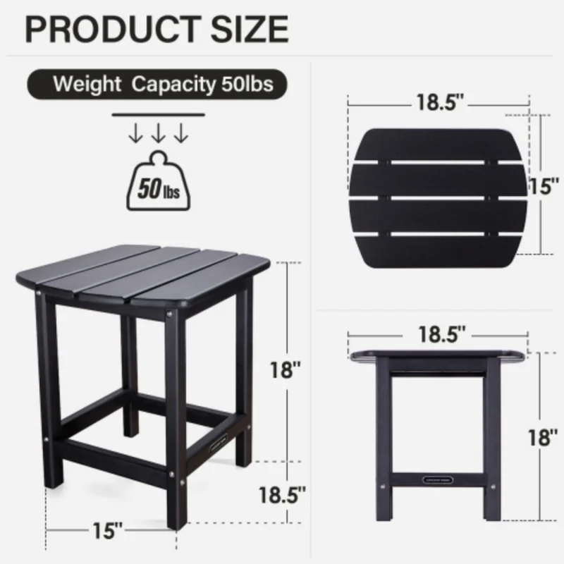 All-Weather Resistant Outdoor Adirondack Side Table