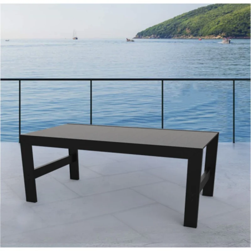 Aluminum Patio Outdoor Coffee Table in Black