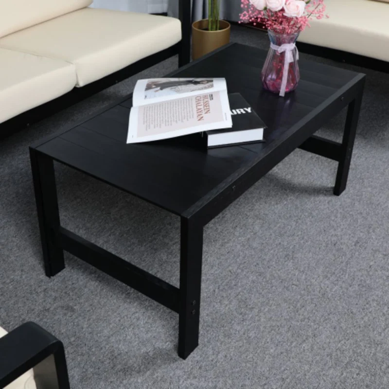 Aluminum Patio Outdoor Coffee Table in Black