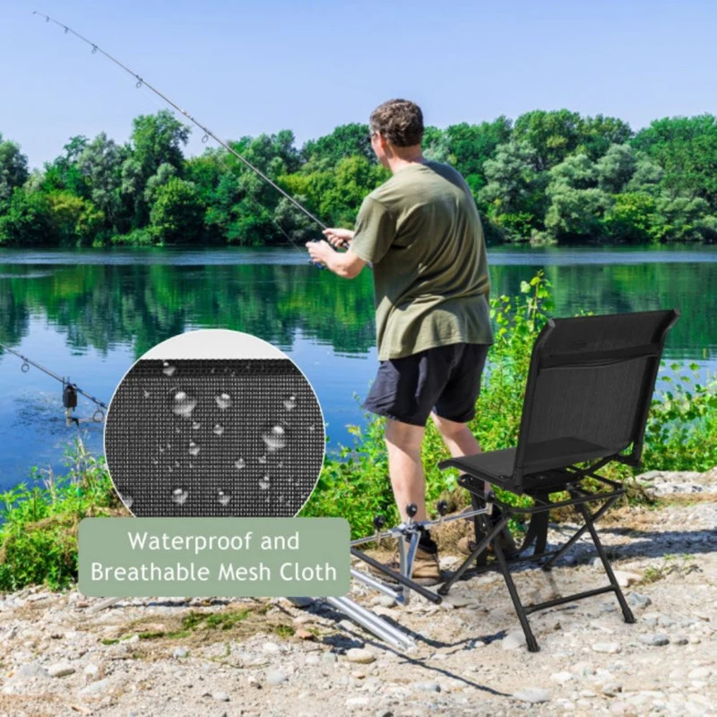 All-Weather Outdoor Metal Foldable 360-Degree Swivel Hunting Chair