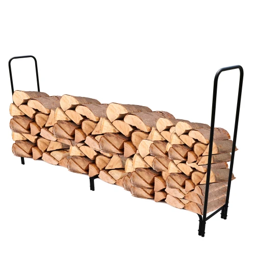 8 ft. Heavy-Duty Indoor Outdoor Firewood Rack Log Rack Wood Rack