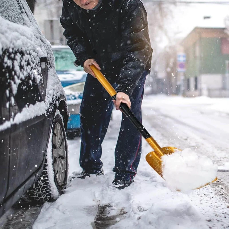 32.5 in. Aluminum Handle Aluminum Snow Shovel with Anti-Skid Handle and Large Blade