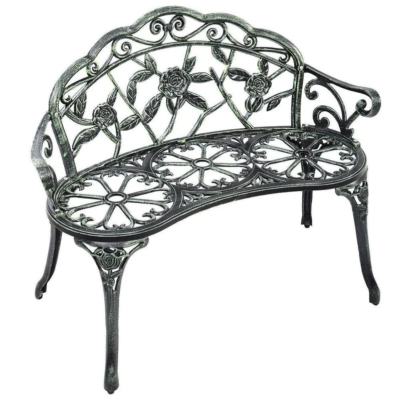 Green Aluminum Patio Outdoor Garden Bench Chair