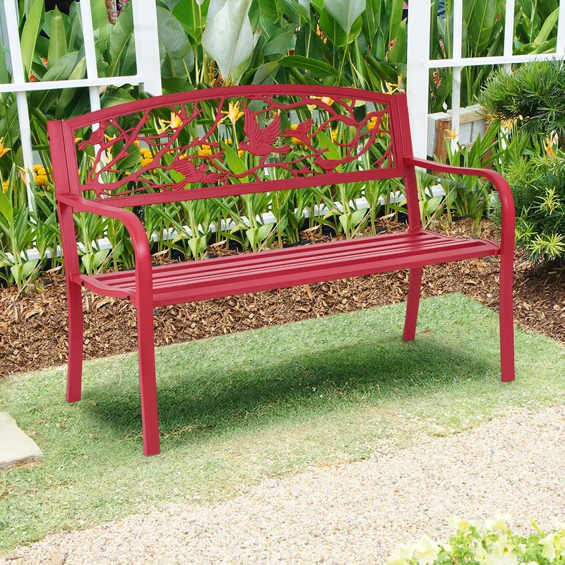 Metal Patio Garden Outdoor Bench