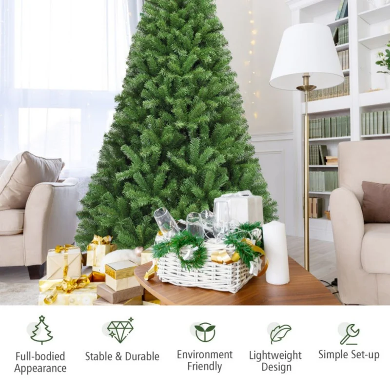 6 ft. Premium Hinged PVC Artificial Christmas Tree with Metal Stand