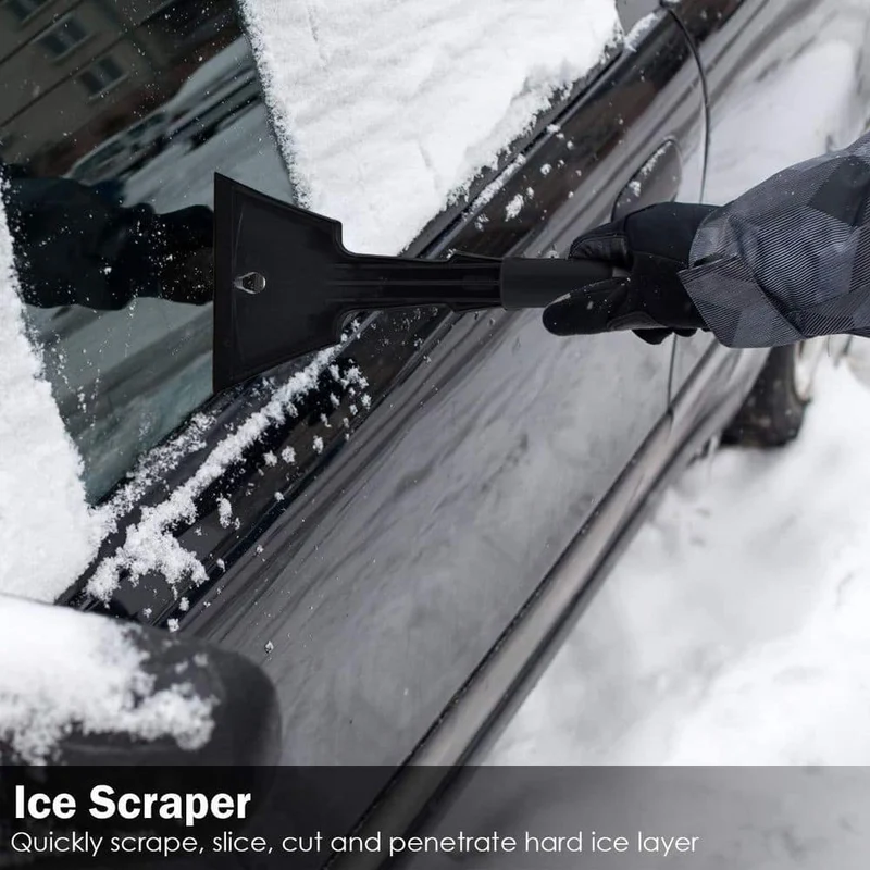 35 in. Aluminum Handle Plastic Snow Shovel with Ice Scraper and Snow Brush