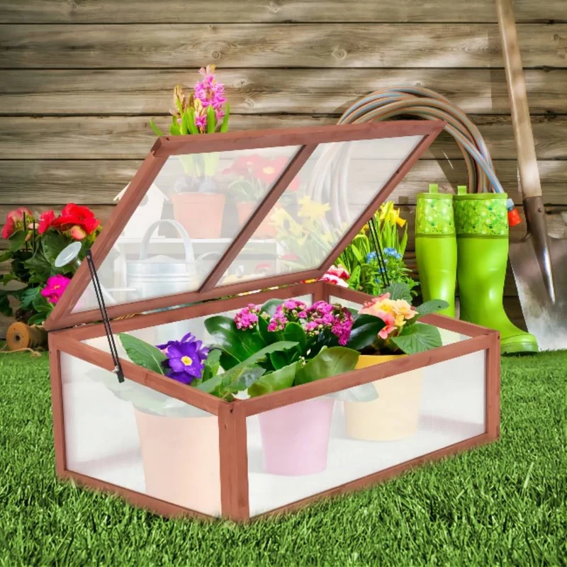 39 in. W x 25 in. L x 15 in. H Outdoor Portable Wood Greenhouse