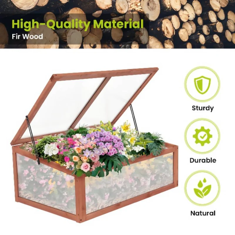 39 in. W x 25 in. L x 15 in. H Outdoor Portable Wood Greenhouse