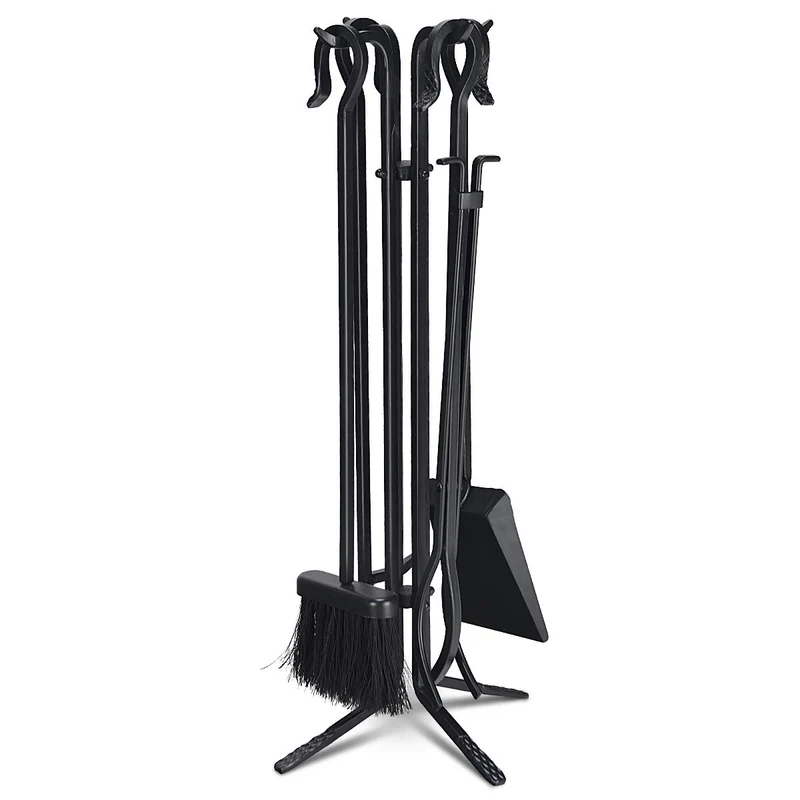 Black 5-Piece Fireplace Tool Set
