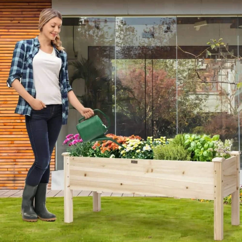 47.5 in. x 17 in. x 20 in. Wood Raised Garden Bed