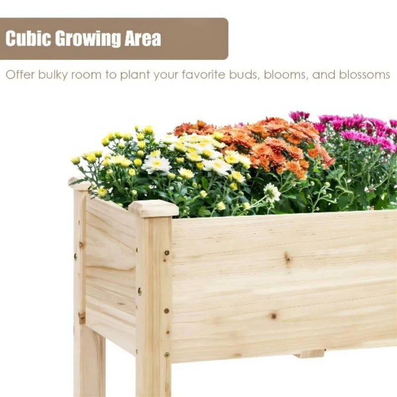 47.5 in. x 17 in. x 20 in. Wood Raised Garden Bed