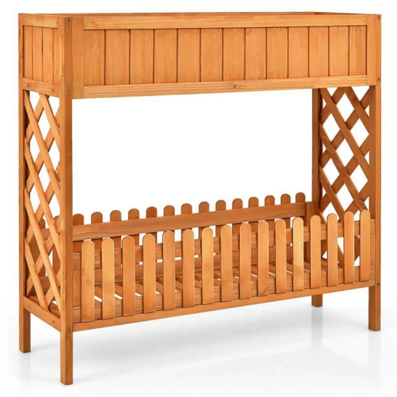 37.5 in. x 12.5 in. x35.5 in. Wood Raised Garden Bed