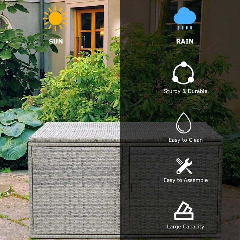 88 Gal. Steel Patio Storage Container Box Deck Box