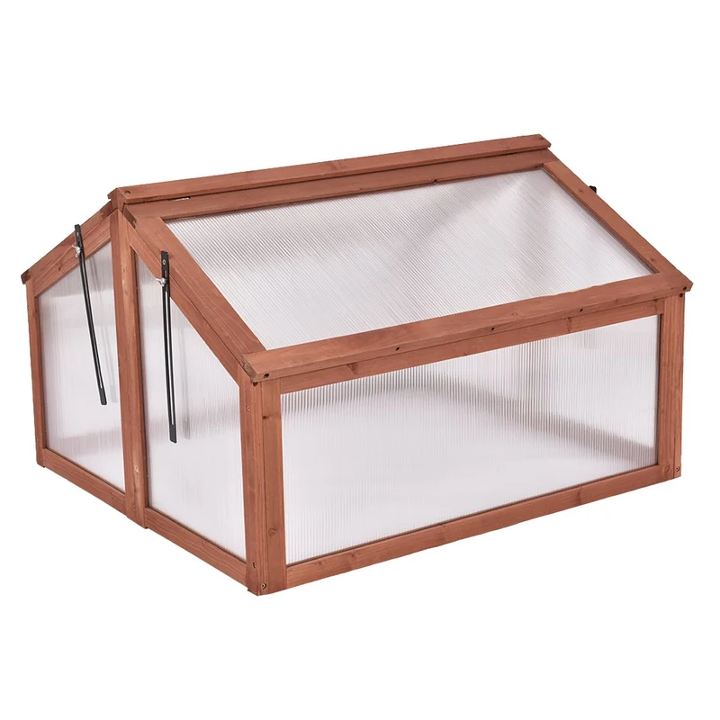 31.5 in. x 35.5 in. x 23 in. Portable Double Box Wooden Greenhouse