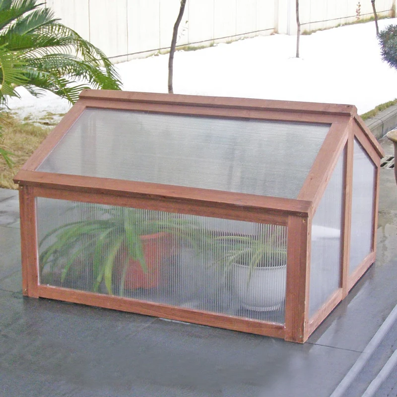 31.5 in. x 35.5 in. x 23 in. Portable Double Box Wooden Greenhouse