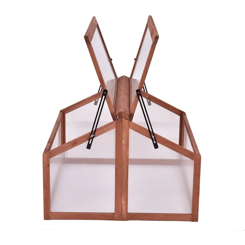 31.5 in. x 35.5 in. x 23 in. Portable Double Box Wooden Greenhouse