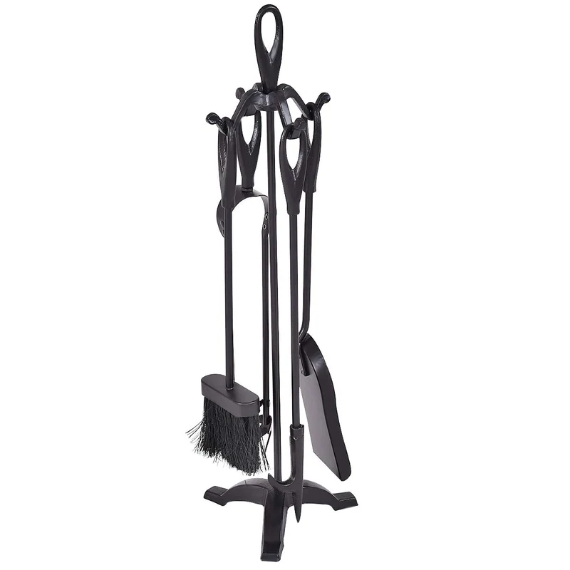 Black 5-Piece Fireplace Tool Set